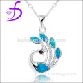 hot sell austrialia opal lovely peacock pendant necklace designs